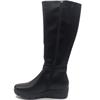 SUSST WOMENS WEDGE HIGH LEG BOOT - BLACK